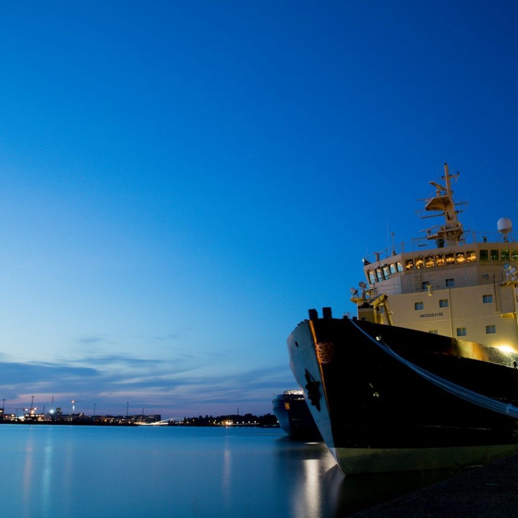 white and black ship